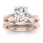 Iris Diamond Matching Band Only (does Not Include Engagement Ring) For Ring With Round Center rosegold