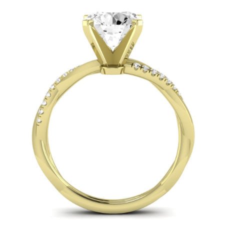 Iris Diamond Matching Band Only (does Not Include Engagement Ring) For Ring With Round Center yellowgold