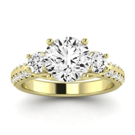 Thistle Diamond Matching Band Only (does Not Include Engagement Ring) For Ring With Round Center yellowgold