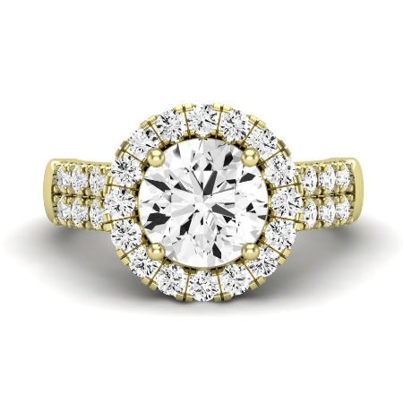 Velvet Diamond Matching Band Only (does Not Include Engagement Ring)  For Ring With Round Center yellowgold