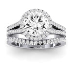 Silene Diamond Matching Band Only ( Engagement Ring Not Included) For Ring With Round Center whitegold