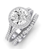 Tea Rose Diamond Matching Band Only (does Not Include Engagement Ring) For Ring With Round Center whitegold