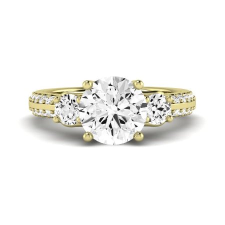 Thistle Diamond Matching Band Only (does Not Include Engagement Ring) For Ring With Round Center yellowgold