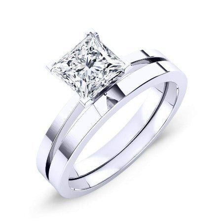 1.00 ct - Lantana - GIA Natural Princess Diamond Bridal Set