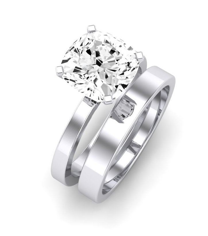 Lantana Moissanite Matching Band Only (engagement Ring Not Included) For Ring With Cushion Center whitegold