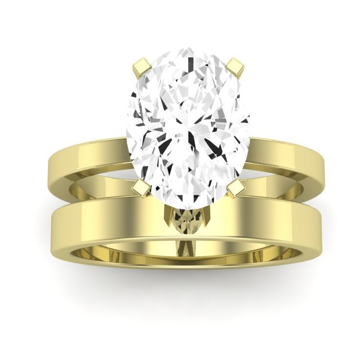 Lantana Moissanite Matching Band Only (engagement Ring Not Included) For Ring With Oval Center yellowgold