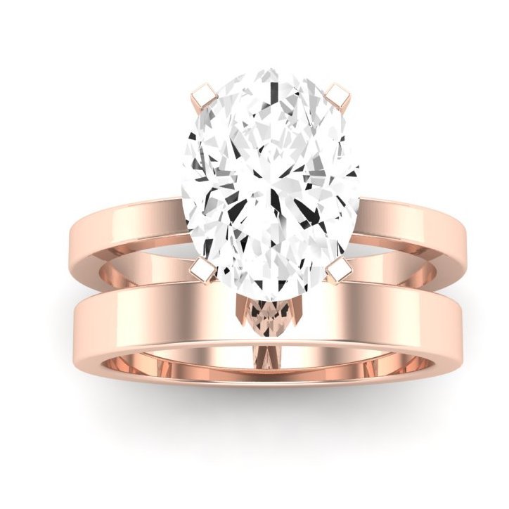 Lantana Moissanite Matching Band Only (engagement Ring Not Included) For Ring With Oval Center rosegold