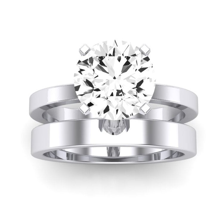 Lantana Moissanite Matching Band Only (engagement Ring Not Included) For Ring With Round Center whitegold