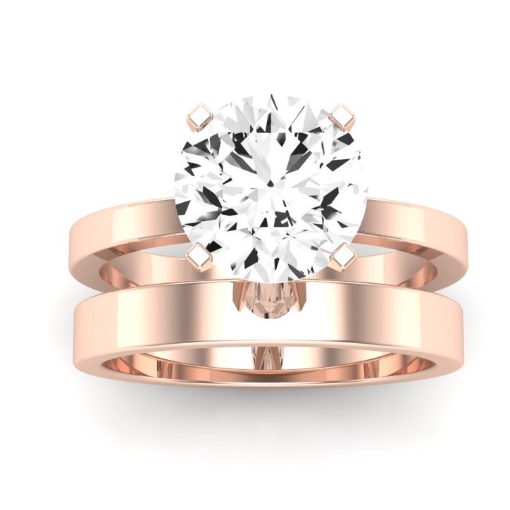 Lantana Moissanite Matching Band Only (engagement Ring Not Included) For Ring With Round Center rosegold