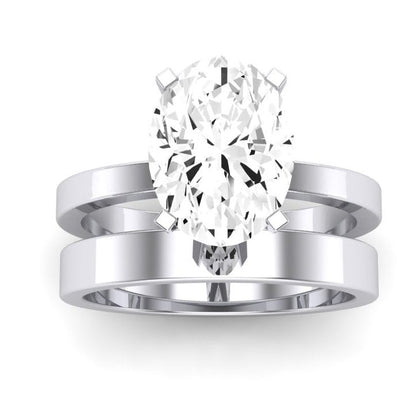 Lantana Oval Moissanite Bridal Set whitegold