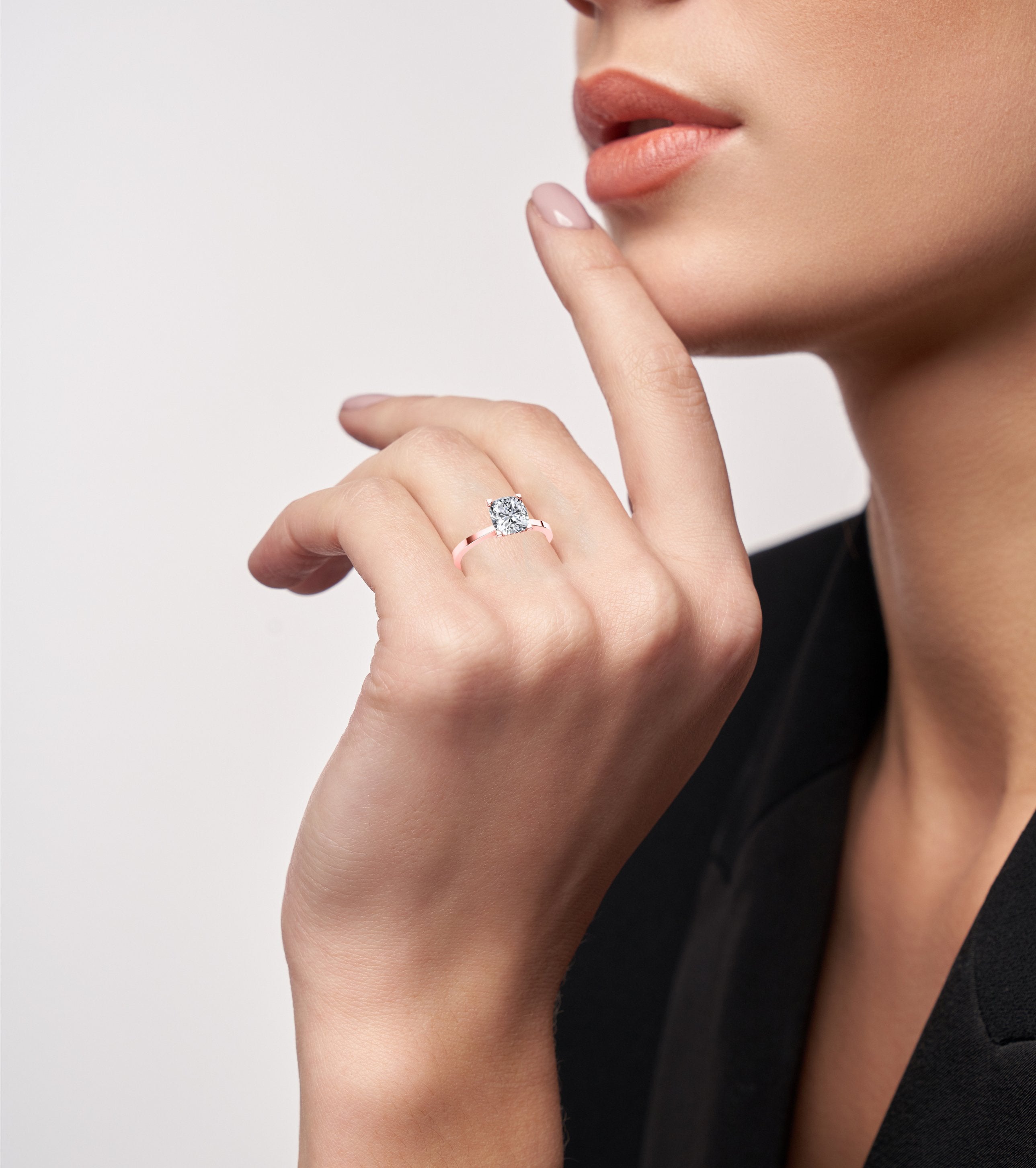 Lantana Cushion Diamond Engagement Ring (Lab Grown Igi Cert) rosegold