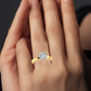 Huge Rock: 2ct Princess Lab Diamond Engagement Ring