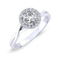 Larkspur Cushion Moissanite Bridal Set whitegold