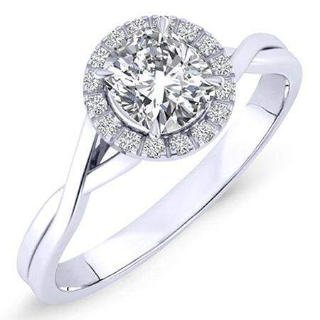 3.00 ct - Larkspur - Cushion Moissanite Engagement Ring