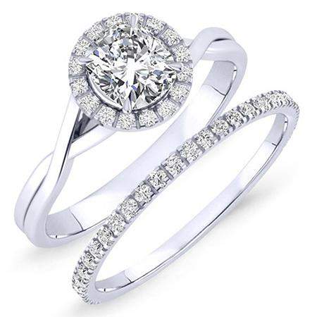 Larkspur Cushion Diamond Bridal Set (Lab Grown Igi Cert) whitegold