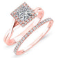 Larkspur Princess Moissanite Bridal Set rosegold