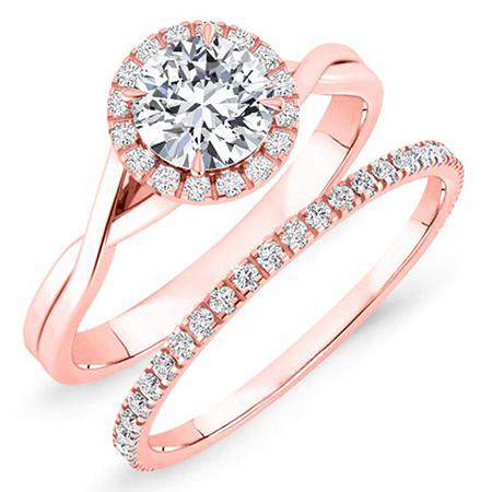 Larkspur Round Diamond Bridal Set (Lab Grown Igi Cert) rosegold