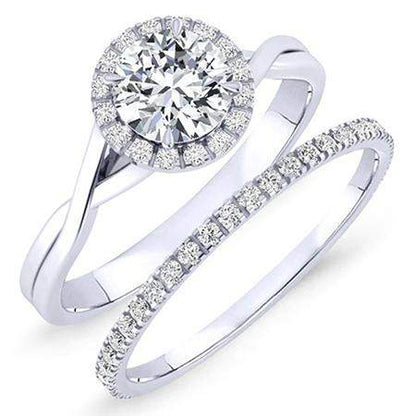 Larkspur Round Diamond Bridal Set (Lab Grown Igi Cert) whitegold