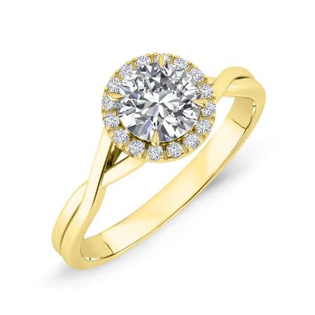 Larkspur Round Diamond Bridal Set (Lab Grown Igi Cert) yellowgold