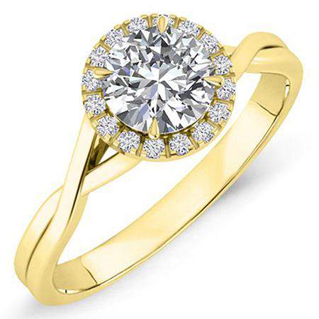 Larkspur Round Diamond Engagement Ring (Lab Grown Igi Cert) yellowgold