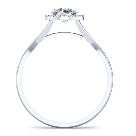 Larkspur Round Moissanite Engagement Ring whitegold