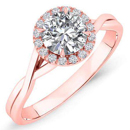 Larkspur Round Moissanite Engagement Ring rosegold