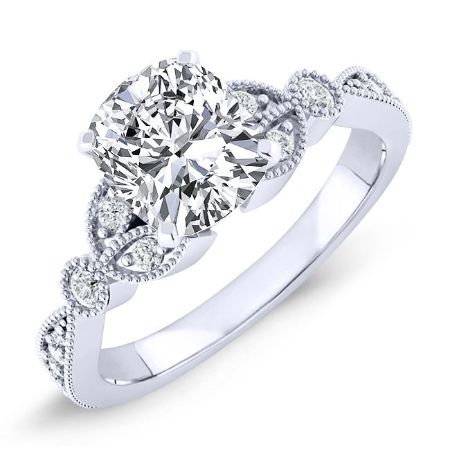 Laurel Diamond Matching Band Only (engagement Ring Not Included) For Ring With Cushion Center whitegold