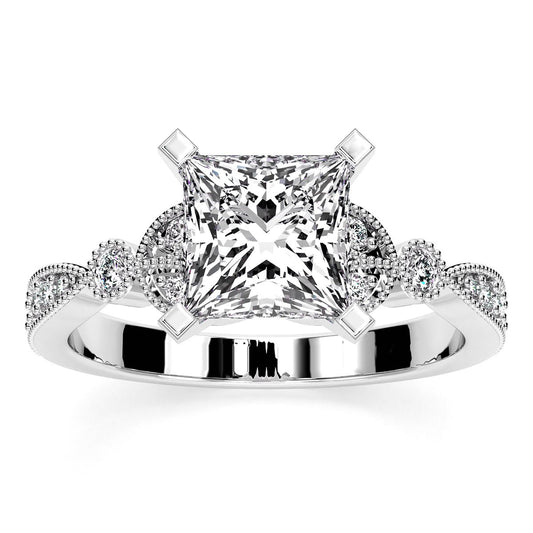 Laurel Princess Diamond Engagement Ring (Lab Grown Igi Cert) whitegold