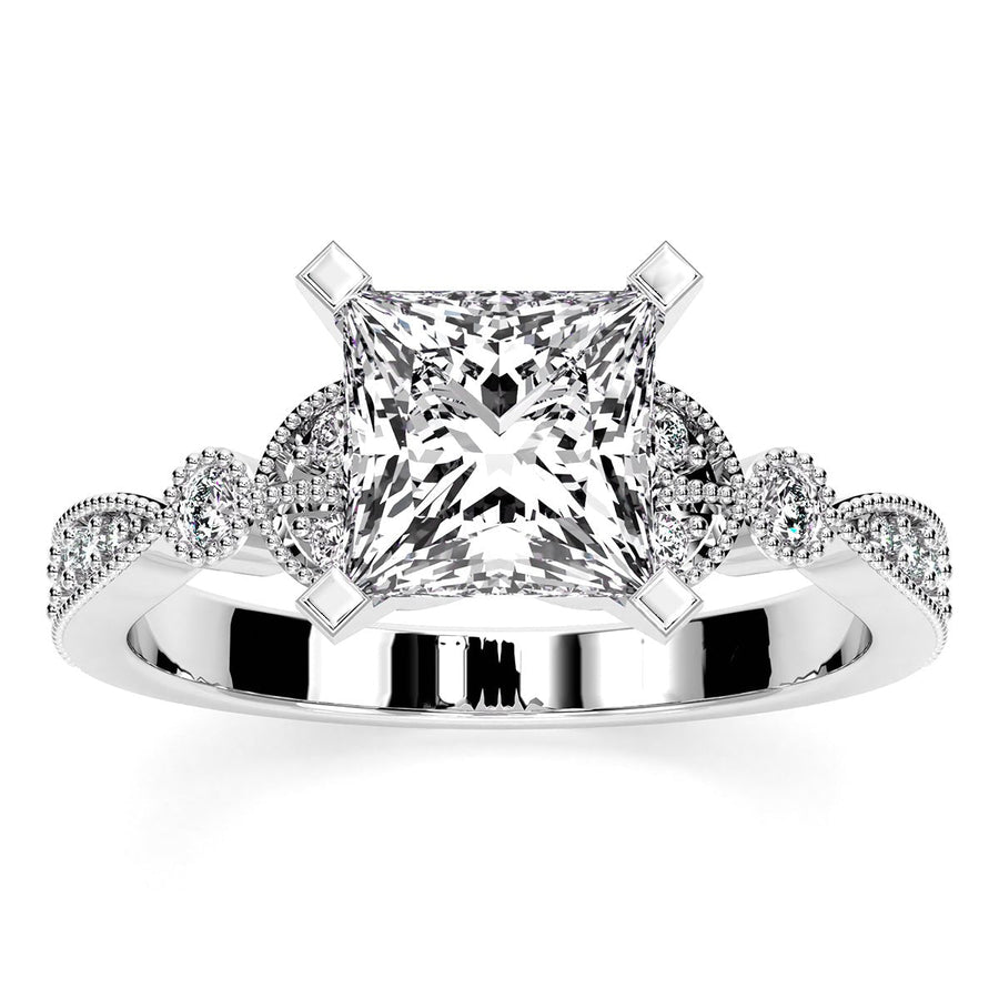 1.00 ct - Laurel - GIA Natural Princess Diamond Engagement Ring