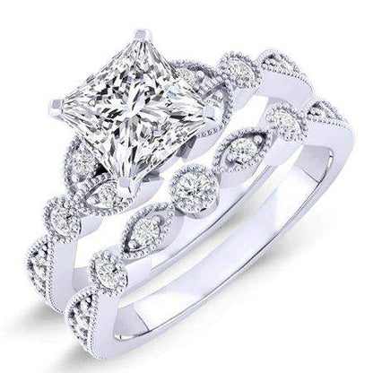 Laurel Princess Diamond Bridal Set (Lab Grown Igi Cert) whitegold