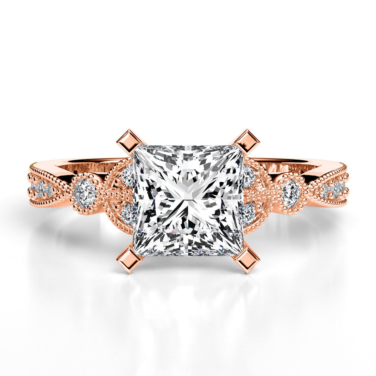 Laurel Princess Diamond Engagement Ring (Lab Grown Igi Cert) rosegold