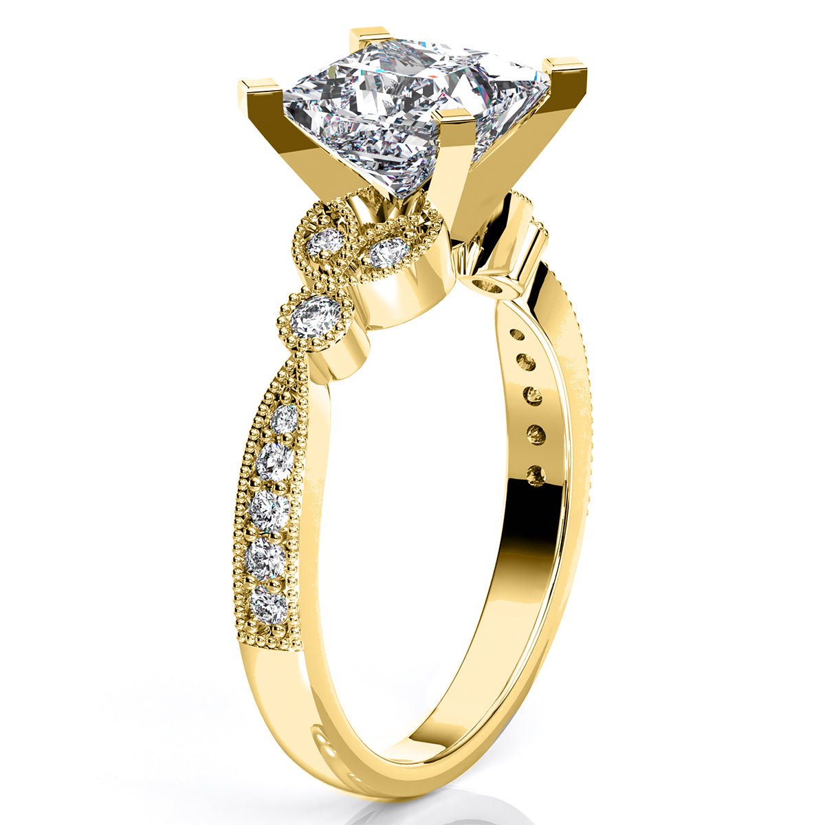 Laurel Princess Diamond Engagement Ring (Lab Grown Igi Cert) yellowgold