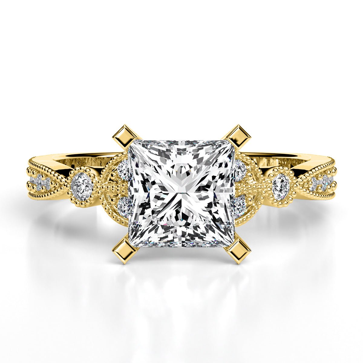 Laurel Princess Diamond Engagement Ring (Lab Grown Igi Cert) yellowgold