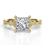 Laurel Princess Moissanite Engagement Ring yellowgold