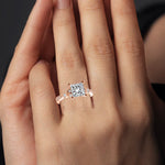 Laurel Princess Moissanite Engagement Ring rosegold