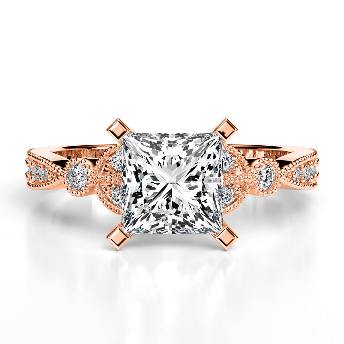 Laurel Princess Diamond Engagement Ring (Lab Grown Igi Cert) rosegold