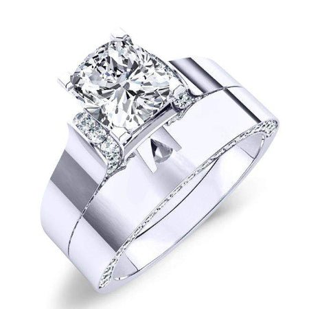 1.00 ct - Lavender - Cushion Lab Diamond Bridal Set (IGI Certified)