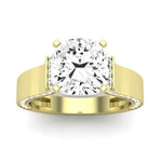 Lavender Cushion Moissanite Engagement Ring yellowgold