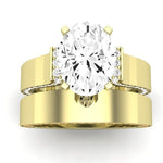 Lavender Diamond Matching Band Only (engagement Ring Not Included) For Ring With Oval Center yellowgold