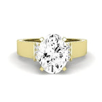 Lavender Diamond Matching Band Only (engagement Ring Not Included) For Ring With Oval Center yellowgold