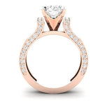 Lavender Diamond Matching Band Only (engagement Ring Not Included) For Ring With Oval Center rosegold