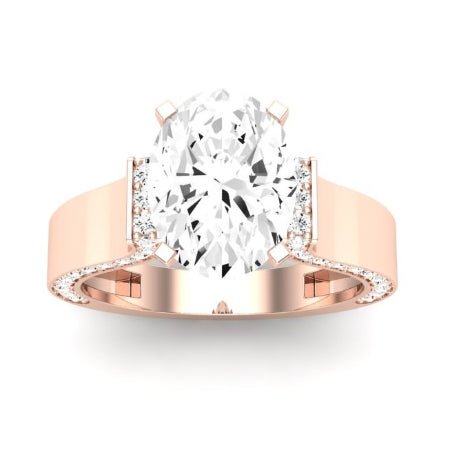 Lavender Diamond Matching Band Only (engagement Ring Not Included) For Ring With Oval Center rosegold