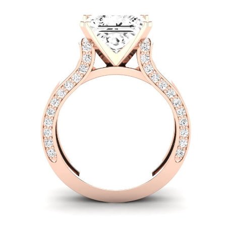 Lavender Diamond Matching Band Only (engagement Ring Not Included) For Ring With Princess Center rosegold