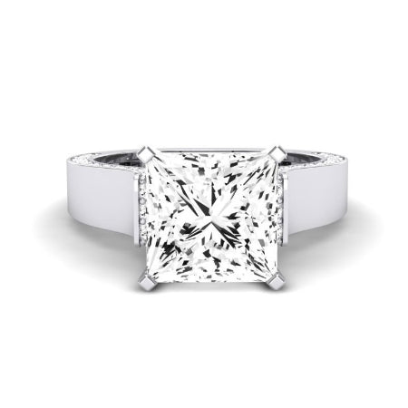 Lavender Diamond Matching Band Only (engagement Ring Not Included) For Ring With Princess Center whitegold