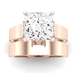 Lavender Diamond Matching Band Only (engagement Ring Not Included) For Ring With Princess Center rosegold