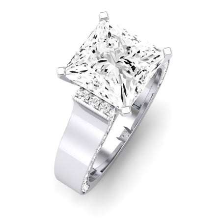 Lavender Diamond Matching Band Only (engagement Ring Not Included) For Ring With Princess Center whitegold