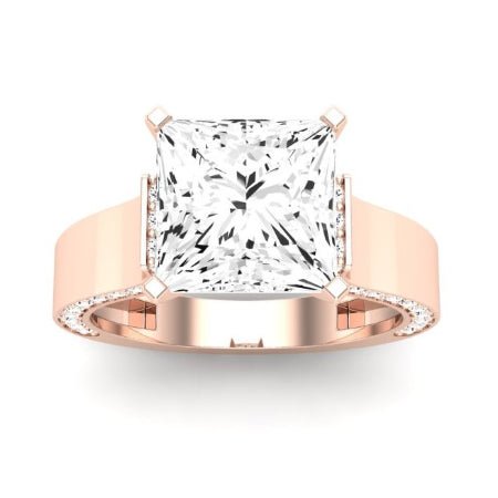 Lavender Diamond Matching Band Only (engagement Ring Not Included) For Ring With Princess Center rosegold