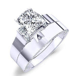 Lavender Cushion Diamond Bridal Set (Lab Grown Igi Cert) whitegold