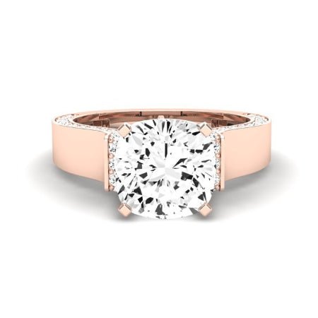 Lavender Moissanite Matching Band Only (engagement Ring Not Included) For Ring With Cushion Center rosegold