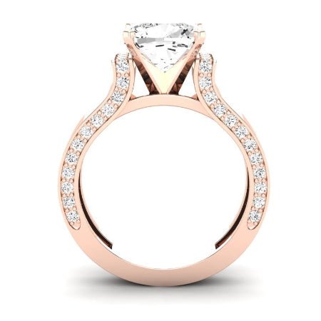 Lavender Moissanite Matching Band Only (engagement Ring Not Included) For Ring With Cushion Center rosegold